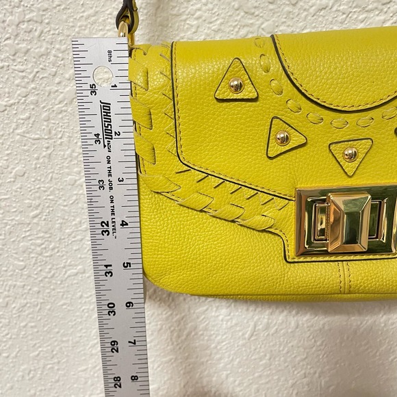 NWT Aimee Kestenberg Pebble Leather Yellow Crossbody Bag - Picture 7 of 13